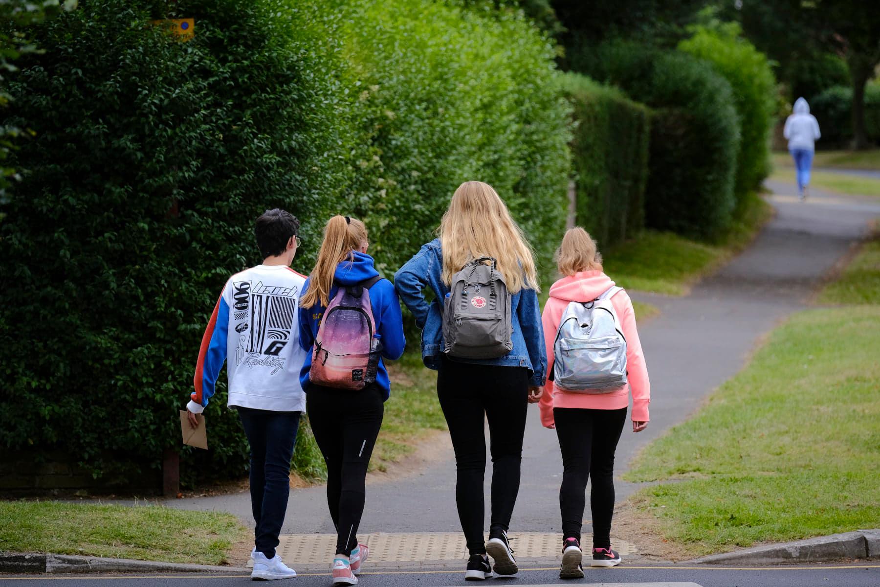 Students walking to school